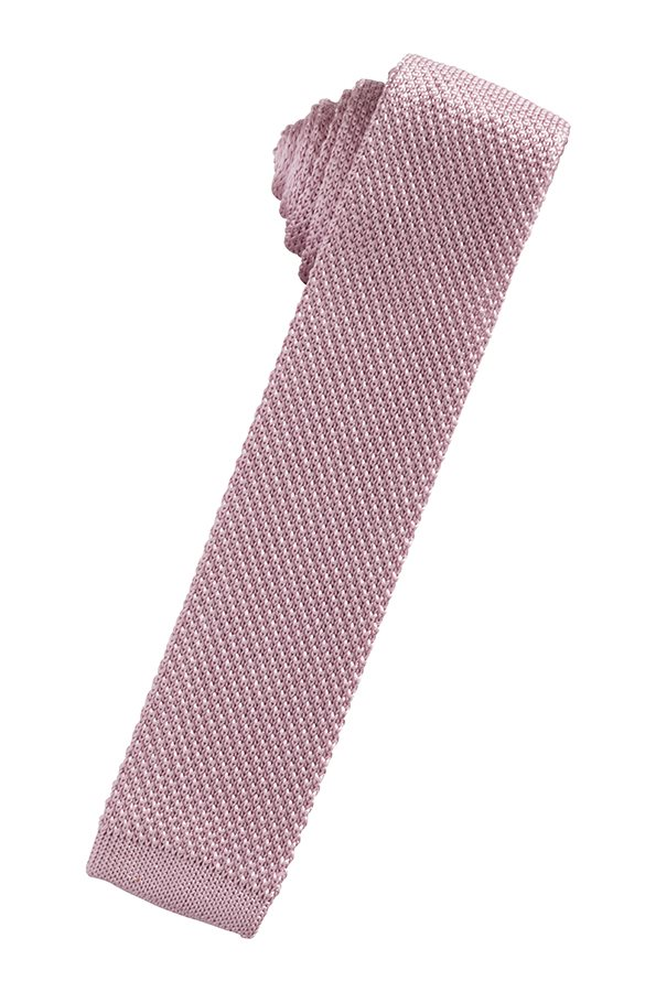 Silk Knit Necktie - Rose - corbata Caballero