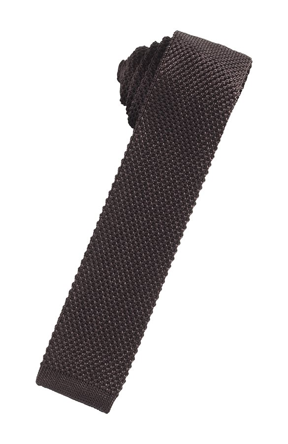 Silk Knit Necktie - Truffle - corbata Caballero