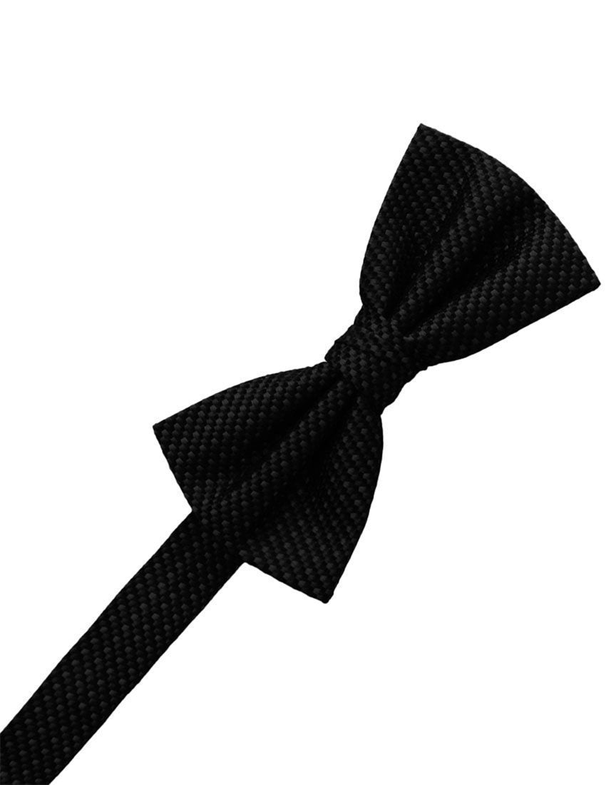 Silk Weave Bow Tie - Black - corbatin caballero