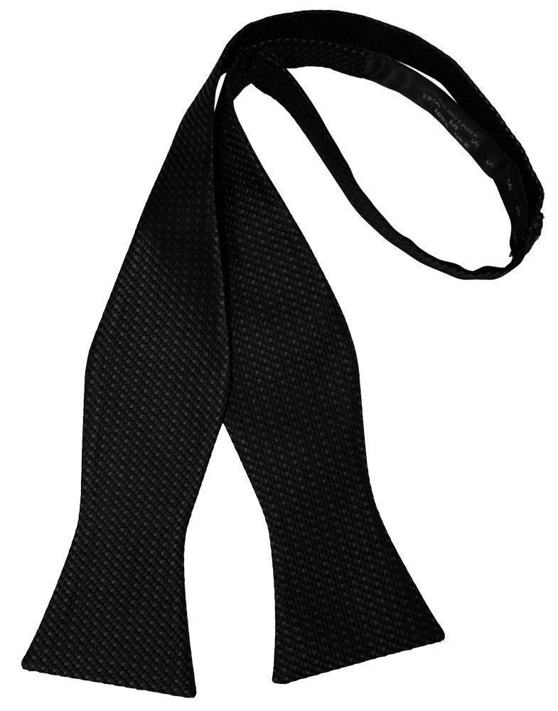 Silk Weave Bow Tie - Self Tie - Black - corbatin caballero