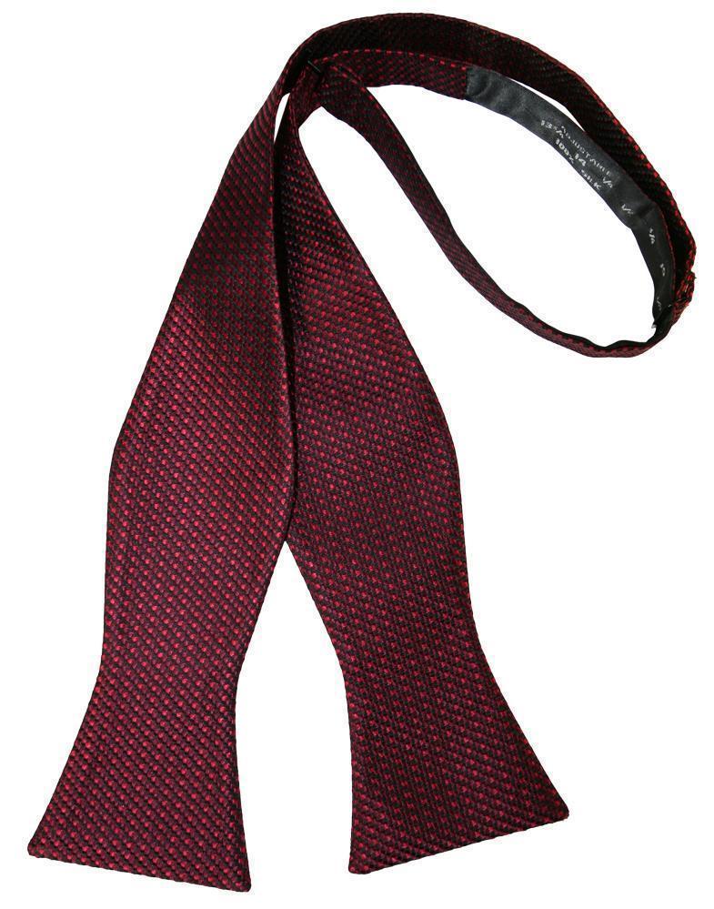 Silk Weave Bow Tie - Self Tie - Wine - corbatin caballero