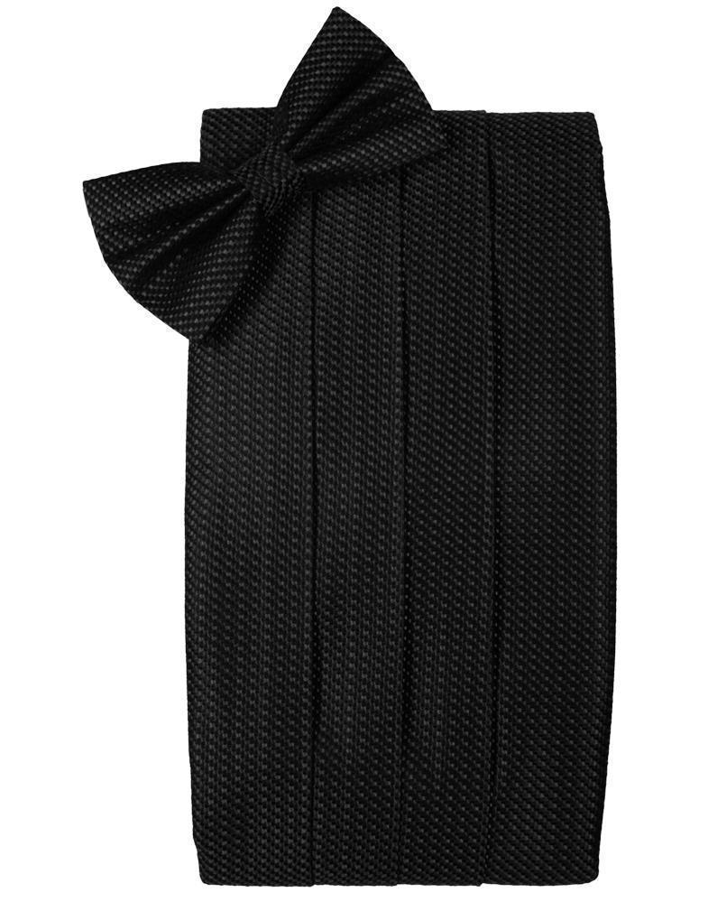 Silk Weave Cummerbund & Bow Tie Set - Black - Faja caballero