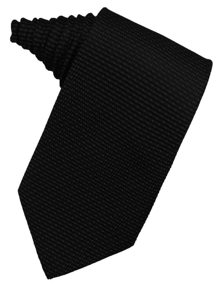 Silk Weave Necktie - Black - corbata Caballero