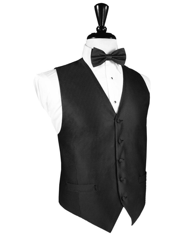 Silk Weave Tuxedo Vest - XS / Asphalt - Chaleco Caballero