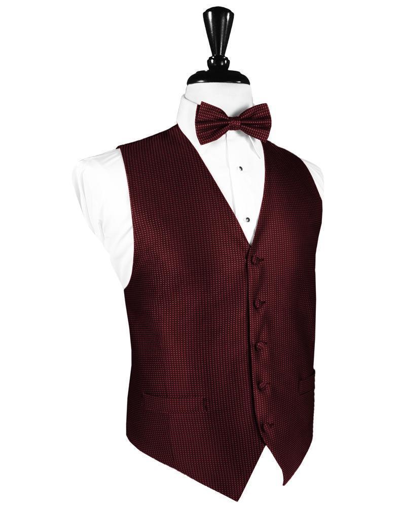 Silk Weave Tuxedo Vest - XS / Wine - Chaleco Caballero