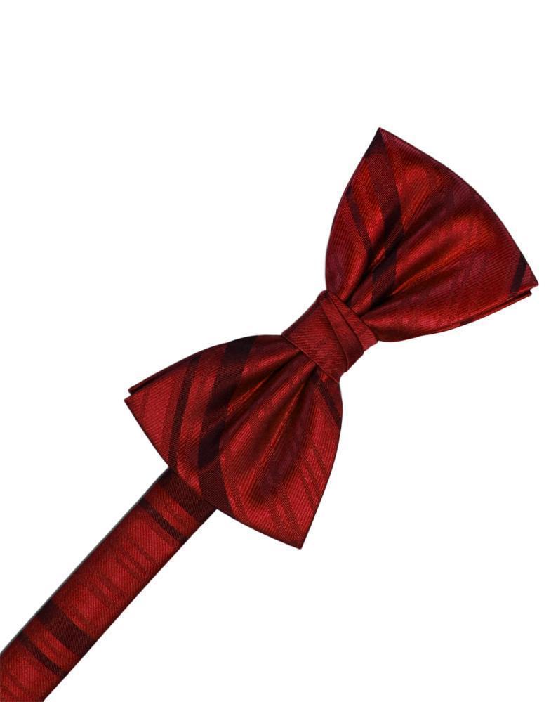 Striped Satin Bow Tie - Apple - corbatin caballero