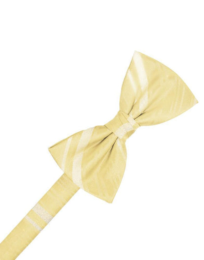 Striped Satin Bow Tie - Banana - corbatin caballero