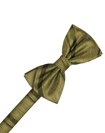 Striped Satin Bow Tie - Fern - corbatin caballero