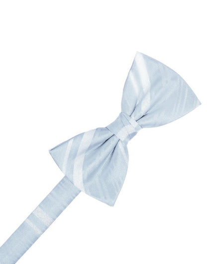 Striped Satin Bow Tie - Light Blue - corbatin caballero