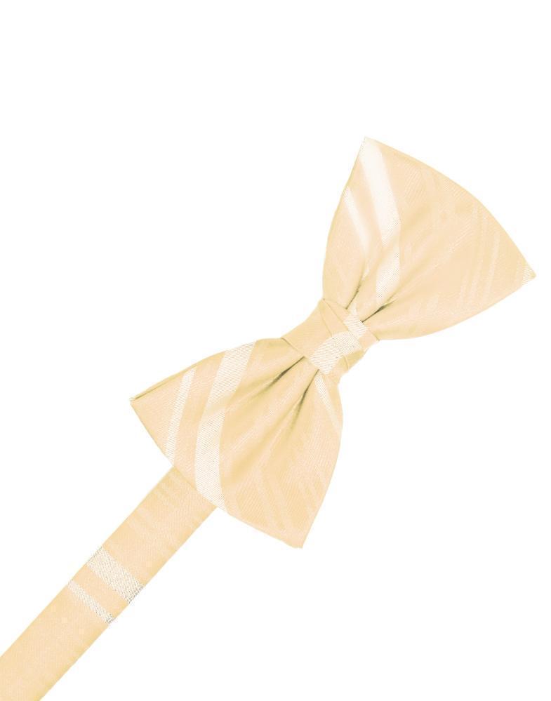 Striped Satin Bow Tie - Peach - corbatin caballero