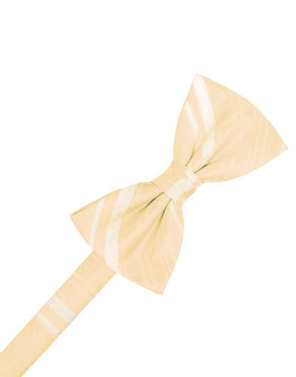 Striped Satin Bow Tie - Peach - corbatin caballero