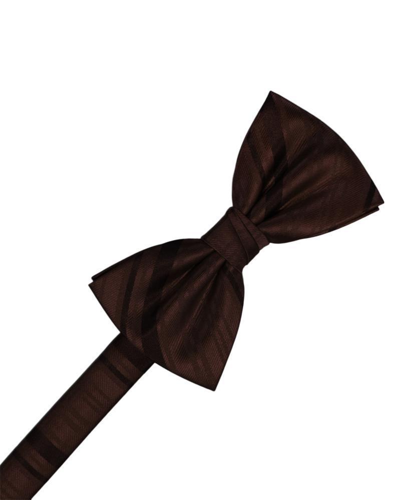 Striped Satin Bow Tie - Truffle - corbatin caballero