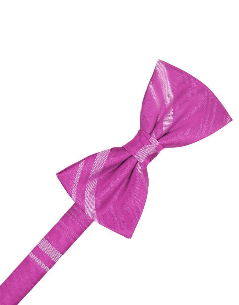 Striped Satin Kids Bow Tie - Fuchsia - corbatin niño