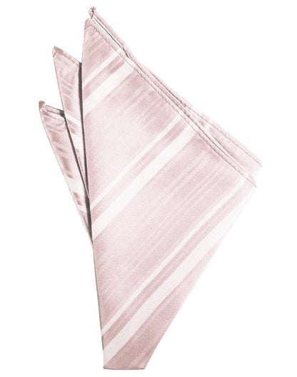 Striped Satin Pocket Square - Blush - Pañuelo Caballero