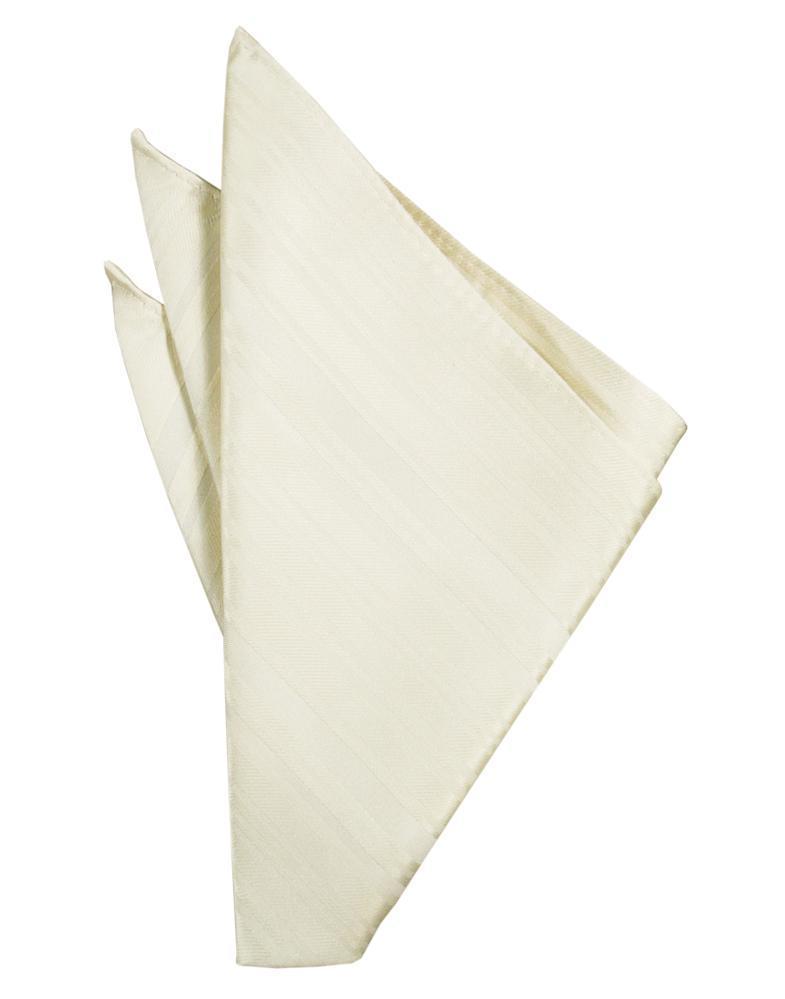 Striped Satin Pocket Square - Ivory - Pañuelo Caballero