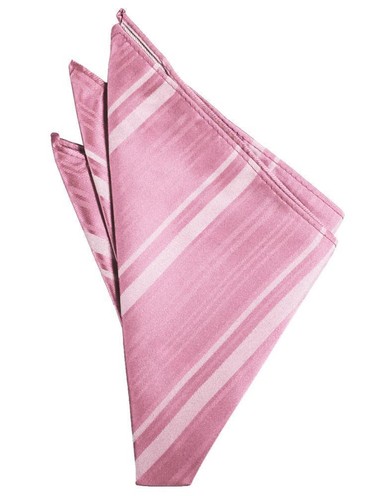 Striped Satin Pocket Square - Rose Petal - Pañuelo Caballero