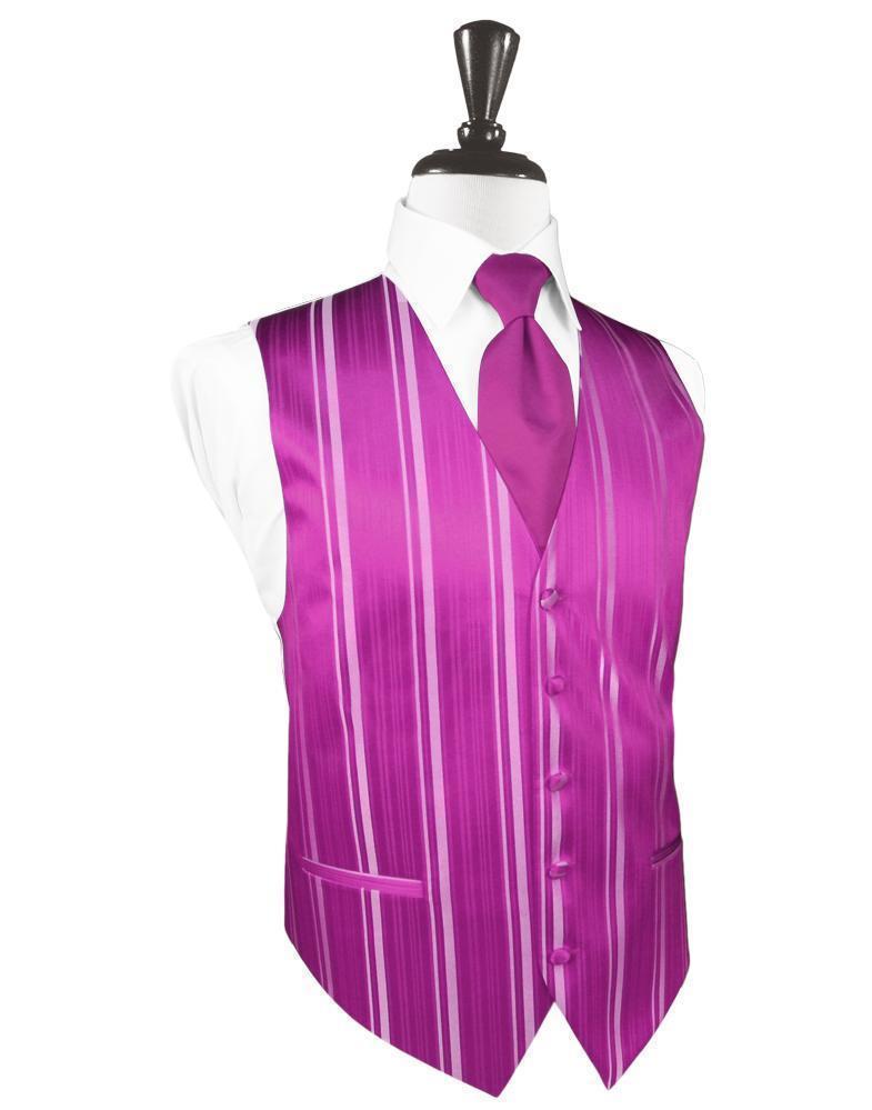 Striped Satin Tuxedo Vest 10 - XS / Fuchsia - Chaleco 