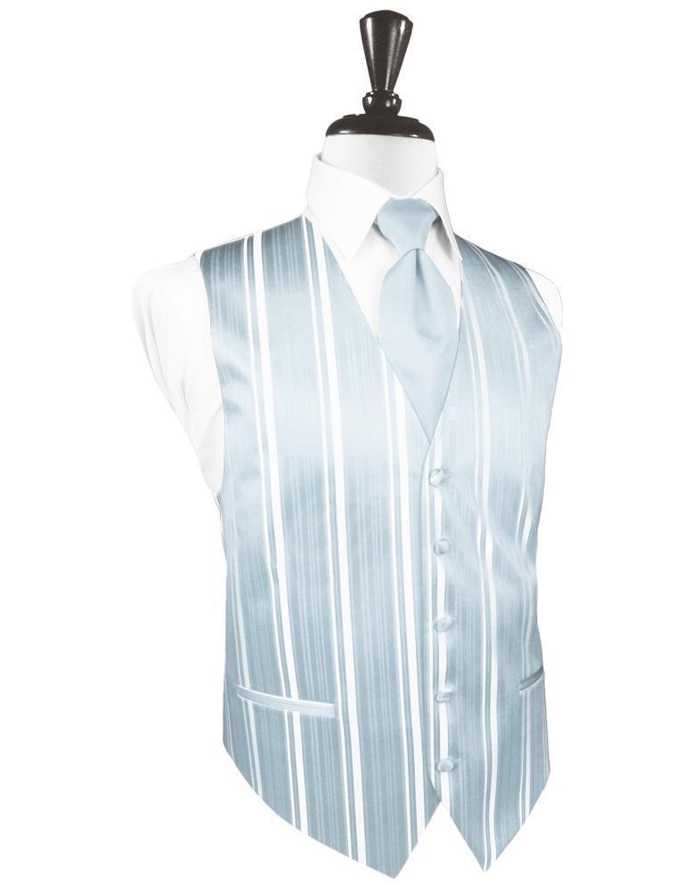 Striped Satin Tuxedo Vest 11 - XS / Light Blue - Chaleco 
