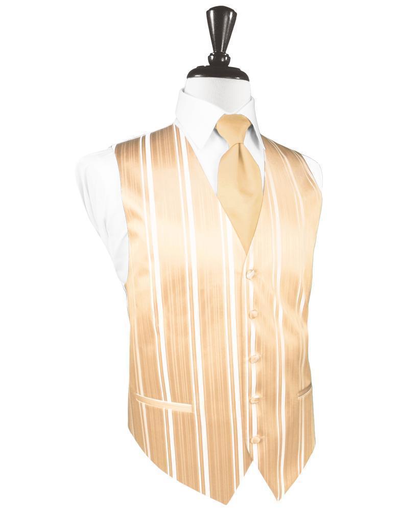 Striped Satin Tuxedo Vest 2 - XS / Peach - Chaleco Caballero