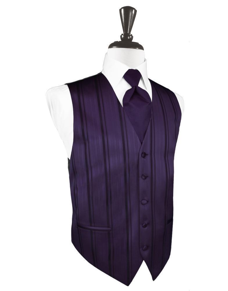 Striped Satin Tuxedo Vest 3 - XS / Lapis - Chaleco Caballero