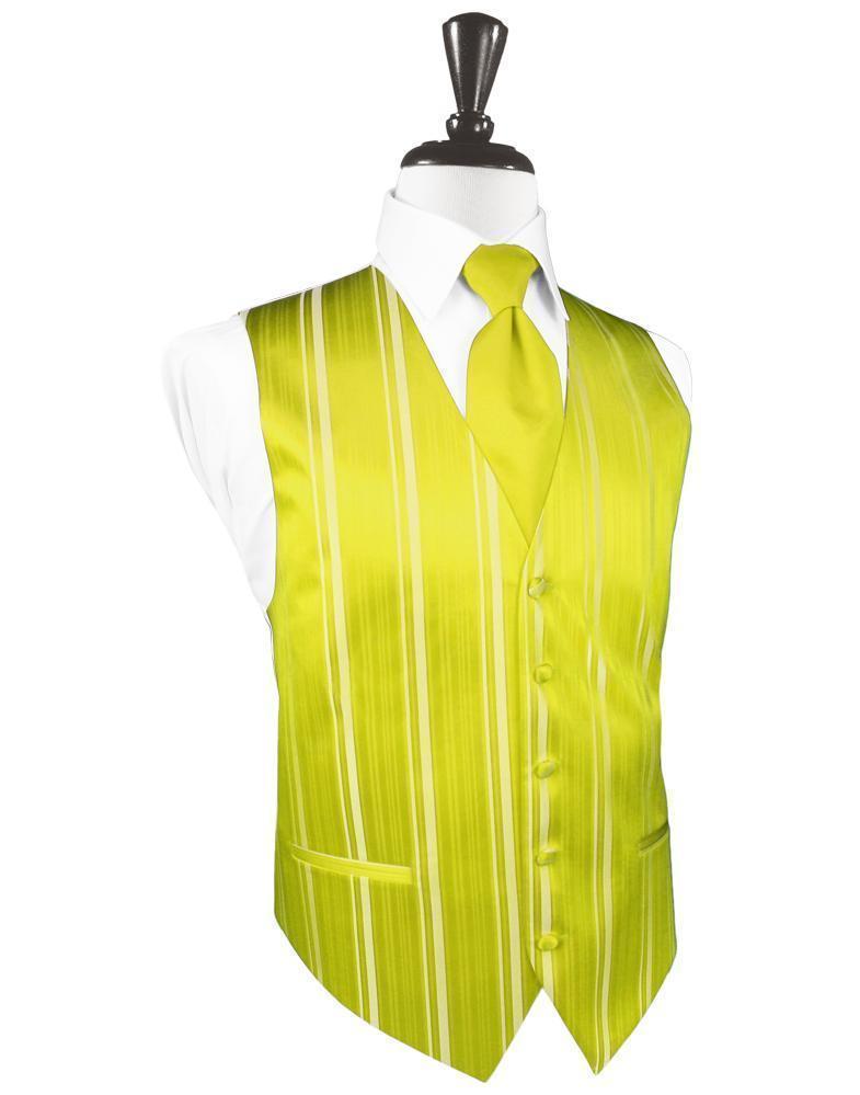 Striped Satin Tuxedo Vest 3 - XS / Lemon - Chaleco Caballero