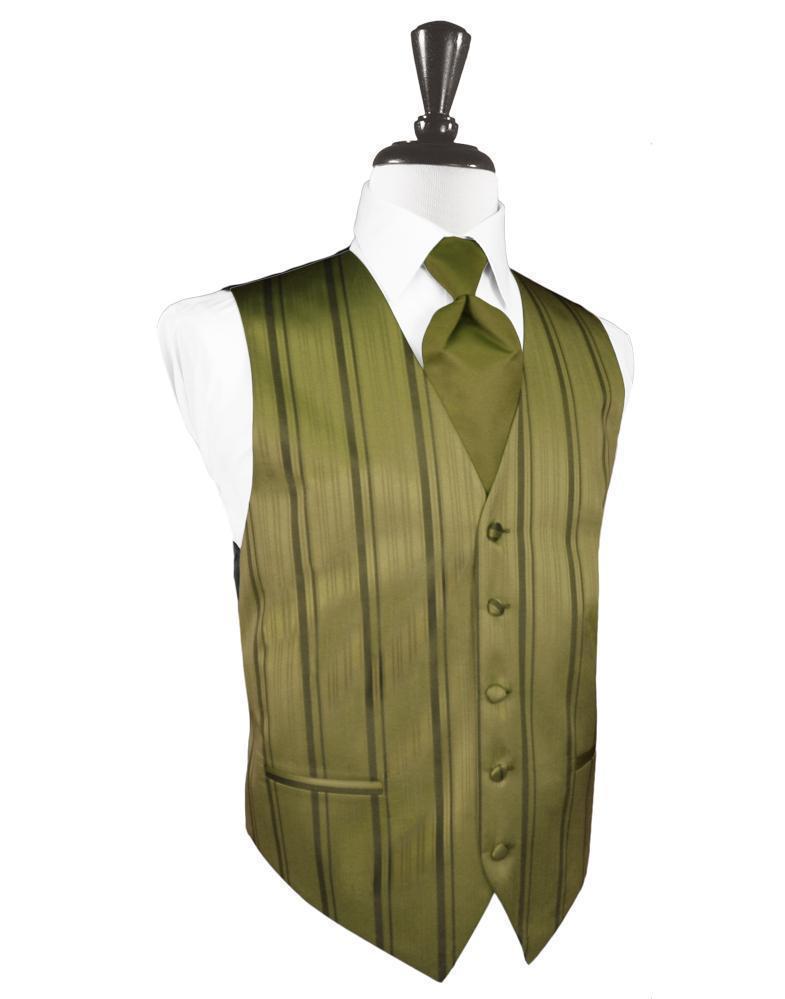 Striped Satin Tuxedo Vest 4 - XS / Fern - Chaleco Caballero