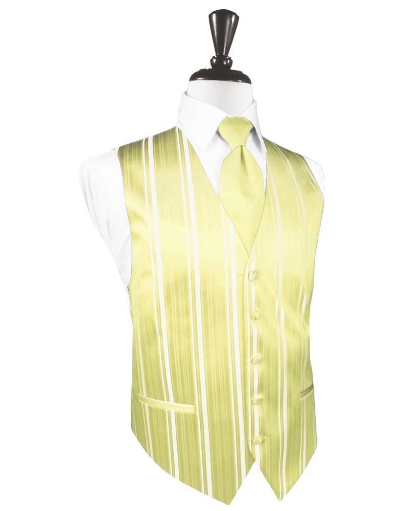 Striped Satin Tuxedo Vest 5 - XS / Banana - Chaleco 