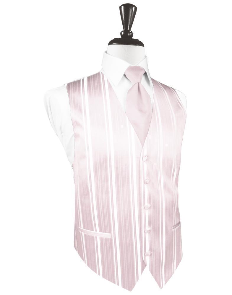 Striped Satin Tuxedo Vest 5 - XS / Blush - Chaleco Caballero