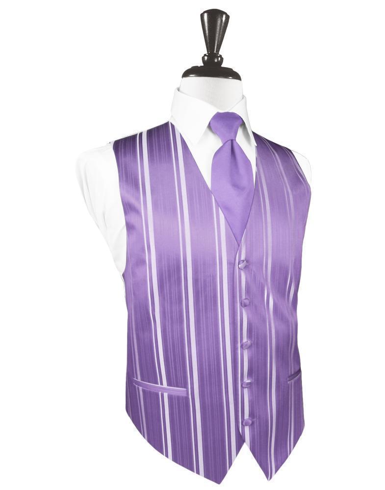Striped Satin Tuxedo Vest 5 - XS / Wisteria - Chaleco 