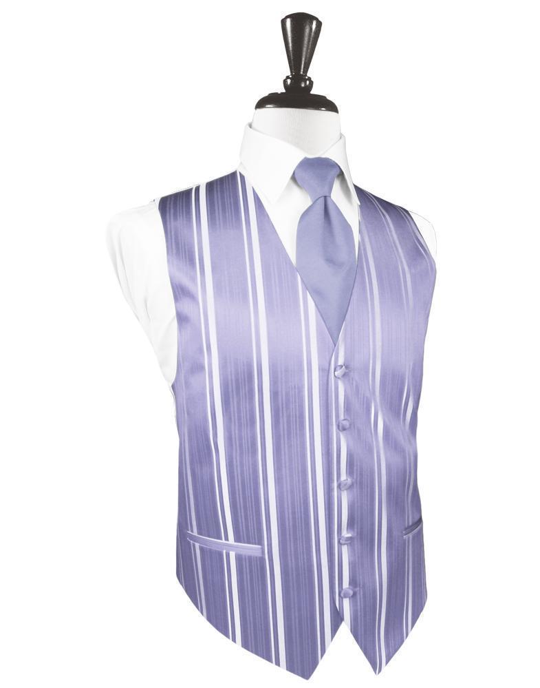 Striped Satin Tuxedo Vest 7 - XS / Periwinkle - Chaleco 