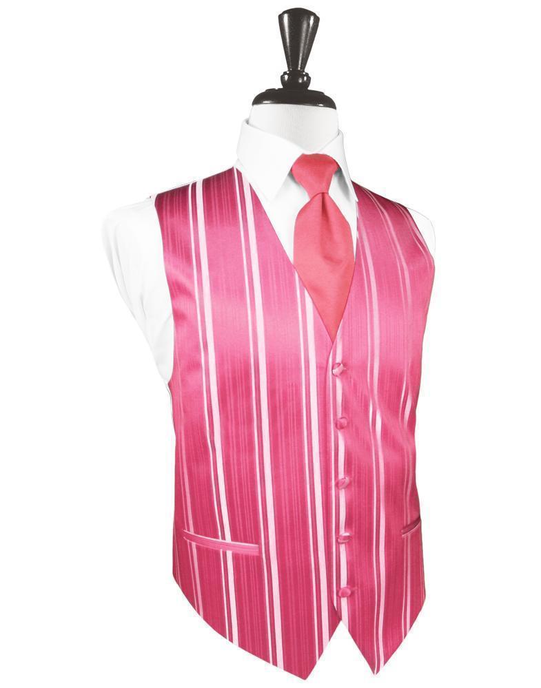 Striped Satin Tuxedo Vest 8 - XS / Bubblegum - Chaleco 