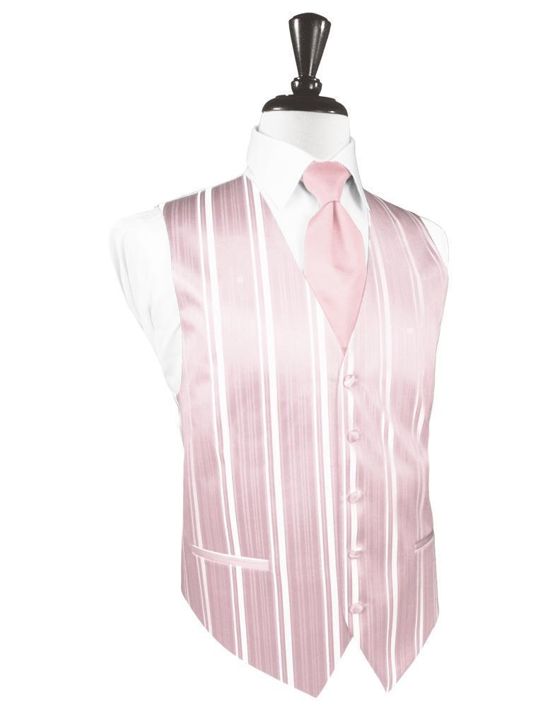 Striped Satin Tuxedo Vest - XS / Pink - Chaleco Caballero