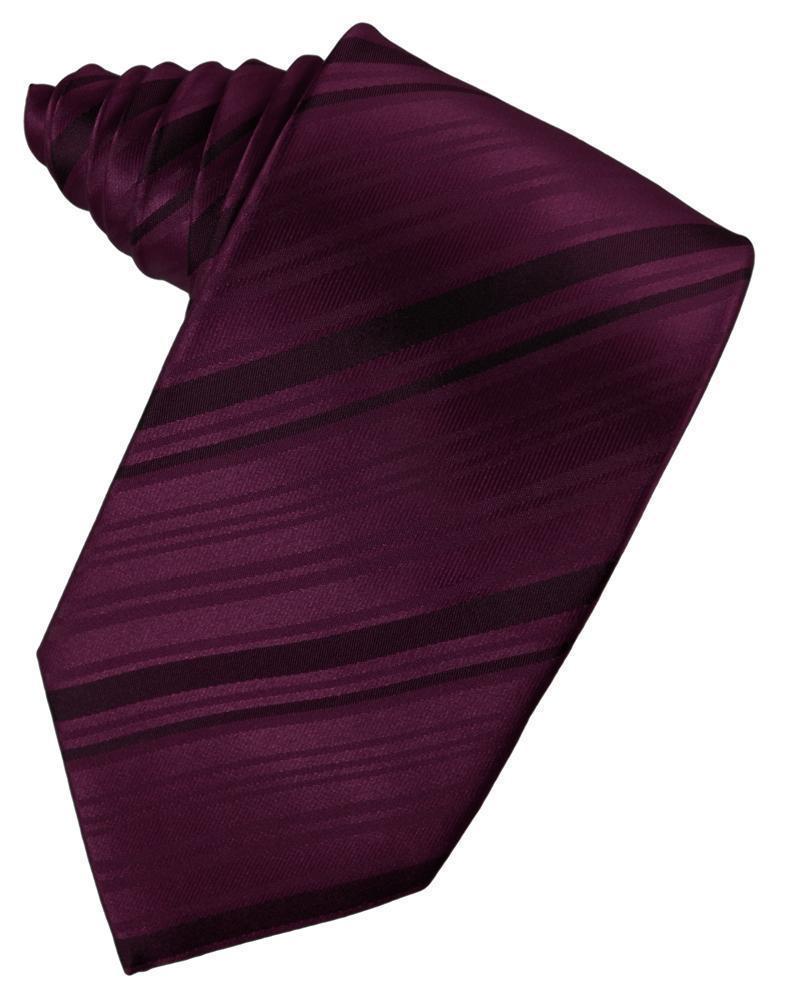 Striped Silk Necktie - Berry - corbata Caballero