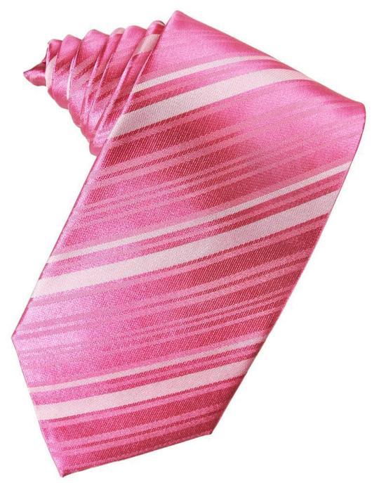Striped Silk Necktie - Bubblegum - corbata Caballero