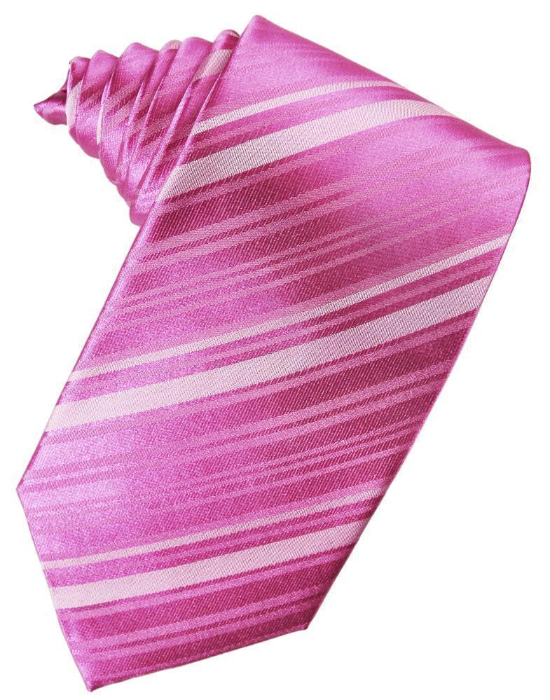 Striped Silk Necktie - Fuchsia - corbata Caballero