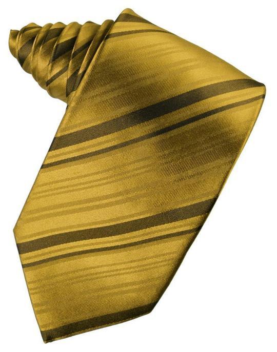 Striped Silk Necktie - Gold - corbata Caballero