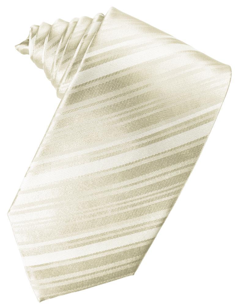 Striped Silk Necktie - Ivory - corbata Caballero