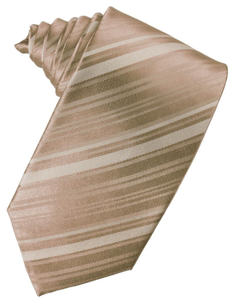 Striped Silk Necktie - Latte - corbata Caballero