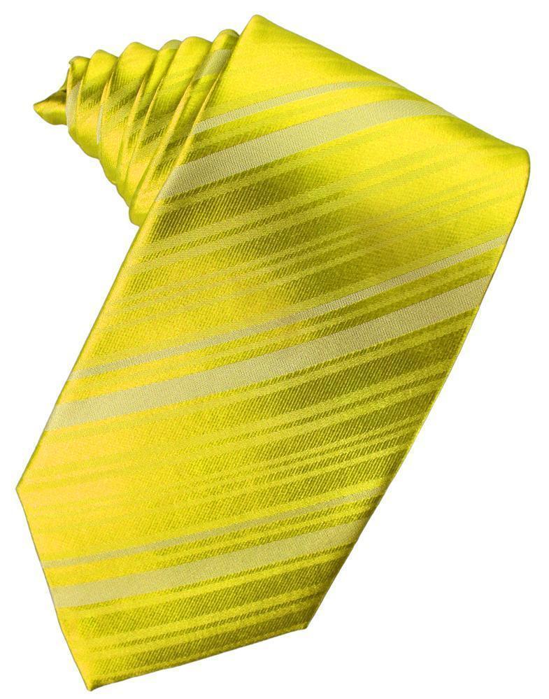 Striped Silk Necktie - Lemon - corbata Caballero