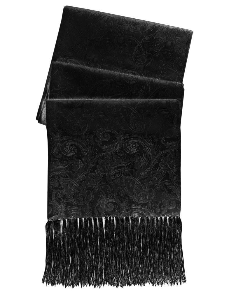 Tapestry Silk Tuxedo Scarf - Black - bufanda caballero