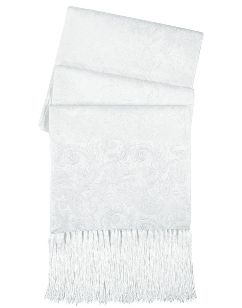 Tapestry Silk Tuxedo Scarf - White - bufanda caballero