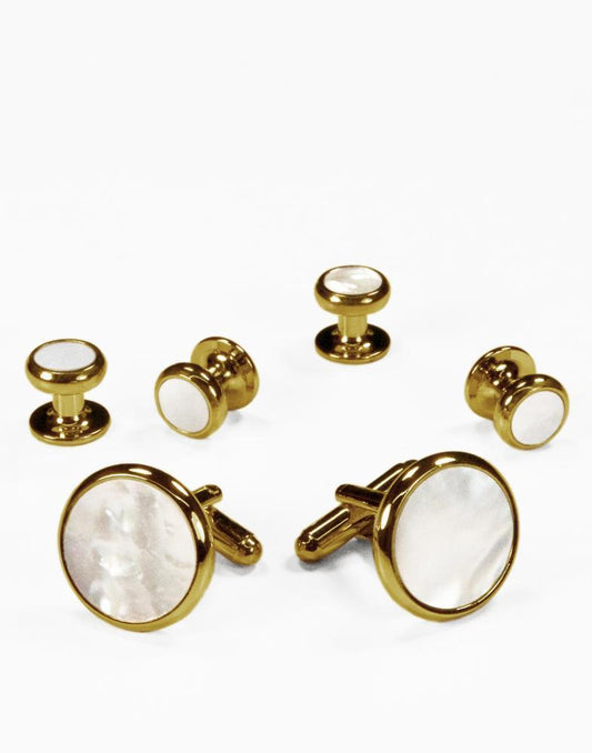 White Mother of Pearl in Gold or Silver Setting Studs & 